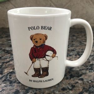 Vintage 1997 Ralph Lauren Polo match bear mug Rare